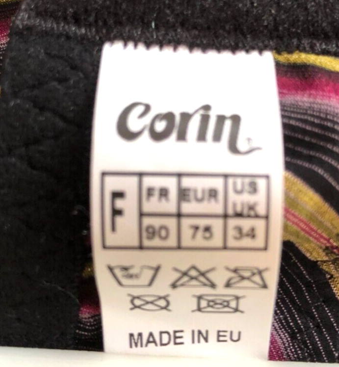 Corin Exclusive Bra 34F Multi Plunge Underwired Non Padded Agate 12982  BNWT image 6