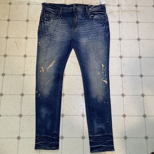 PRPS Japanese Jeans Distressed Cayenne Blue Denim Pants Stretch Mens Size 40 - Picture 5 of 16