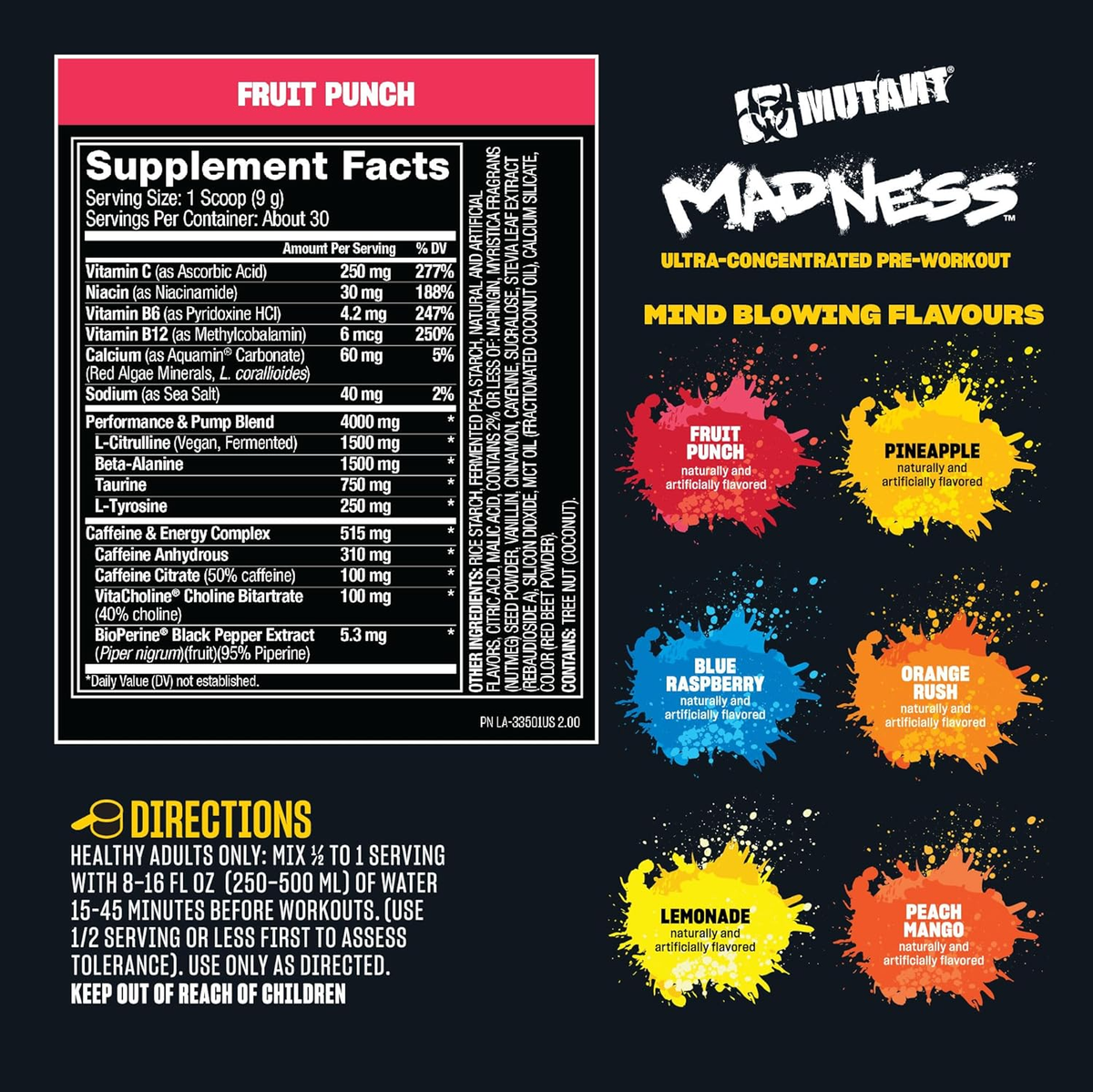 MUTANT MADNESS Ultra-Concentrated Pre-Workout Energy Performance