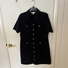 Michael Kors Women's Dress Size X Large, Gold Tone Hardware, Sleeves, Black