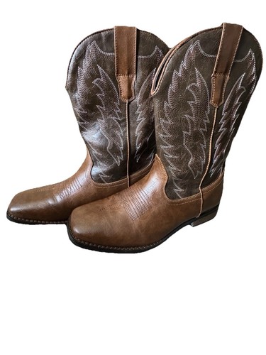 IUV CB-502 Hombres Marrón Medio Pantorrilla Pull On Vaquero Western Tejido Detalle Botas Talla 11 - Imagen 2 de 21