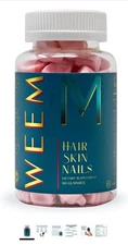 WEEM Hair Skin and Nails Gummies - Supports Healthy Hair - Vegan biotin Vitamins