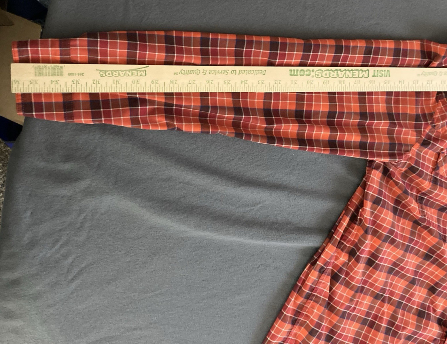 Stio Shirt Mens XL Orange/Red Plaid Eddy Pearl Snap Flap Pockets Hiking Long Slv