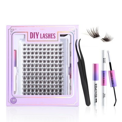 NMKL38 168 PCS Lash Clusters Kit Natural 1 count (Pack of 140), NM-EL22 