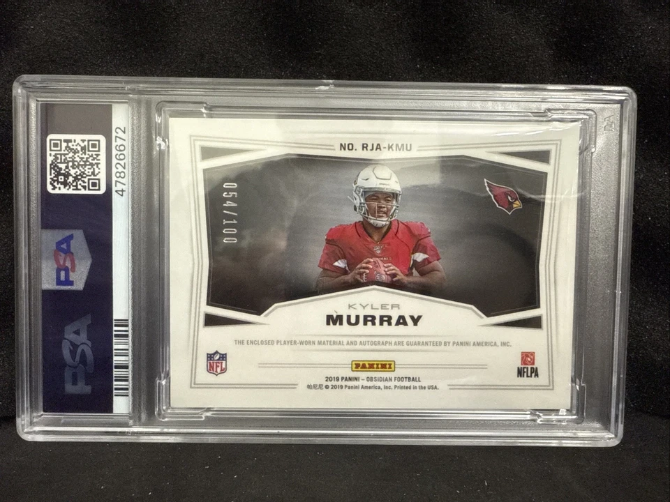 2019 Obsidian Rookie Jersey Auto RPA Kyler Murray /100 PSA 9 - Image 3 of 4