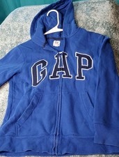 Gap Kids full-zip logo fleece hoodie royal blue XL