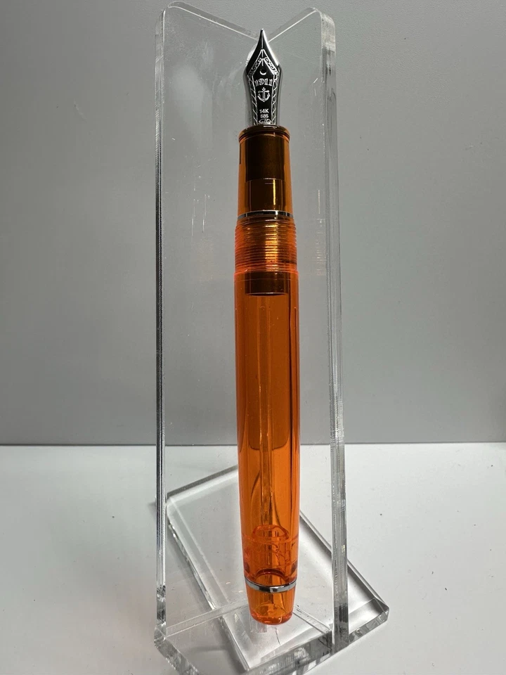 Pluma Estilográfica Sailor Pro Gear Delgada en Transparente Naranja Mediana Plumín Nueva Foto 2 de 4