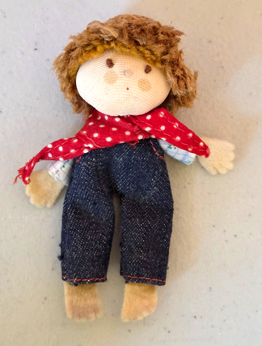 Vintage 1970s Hallmark Little Loves Turtle Dove FARM BOY & GIRL Puppet Dolls 4" - Picture 2 of 7