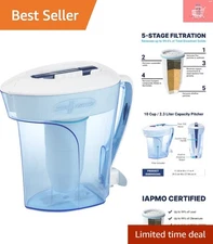 Ultimate Water Filter Pitcher 10-Cup Capacity - IAPMO Certified for Better Taste