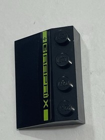 LEGO&reg; 3297pb017 Slope 33 3 x 4 with Lime 'GRAPHiX' Pattern (Sticker) BLACK