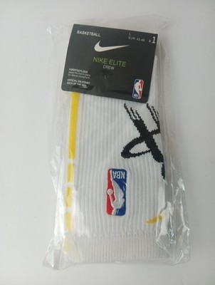 Nike NBA Elite Crew Socks Houston Rockets White/Yellow Mens Large 
