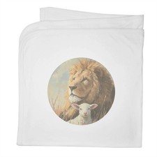 'Lion with Lamb' Cotton Baby Blanket / Shawl BY00050409