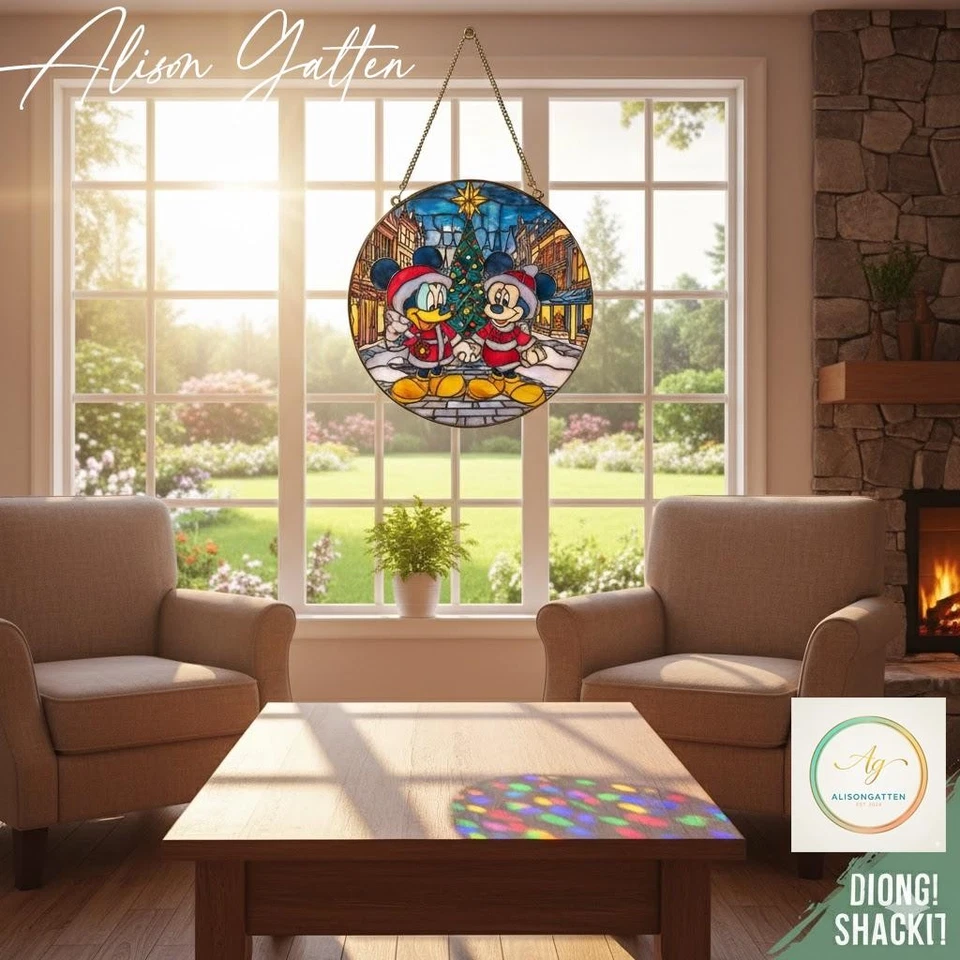 圣诞老鼠彩色玻璃集光器节日装饰 — 第 2/3 张图片