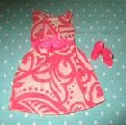 Vintage Barbie 1970 Sears Exclusive Fashion Bouquet 1511 Pink Dress & T Straps