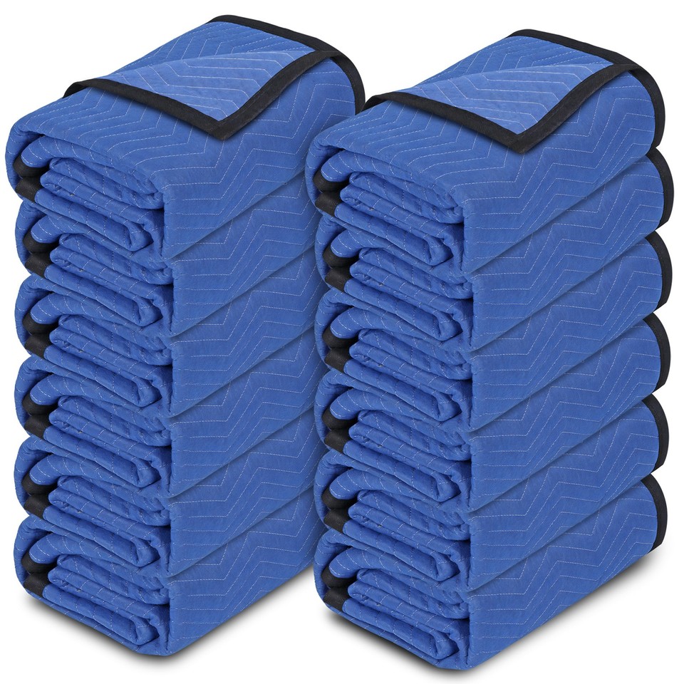 Moving Blanket 40" X 72" – Heavy-Duty Blue Quilted Furniture Pad, Packing & Shipping Blanket For Damage Protection, 1 Pack