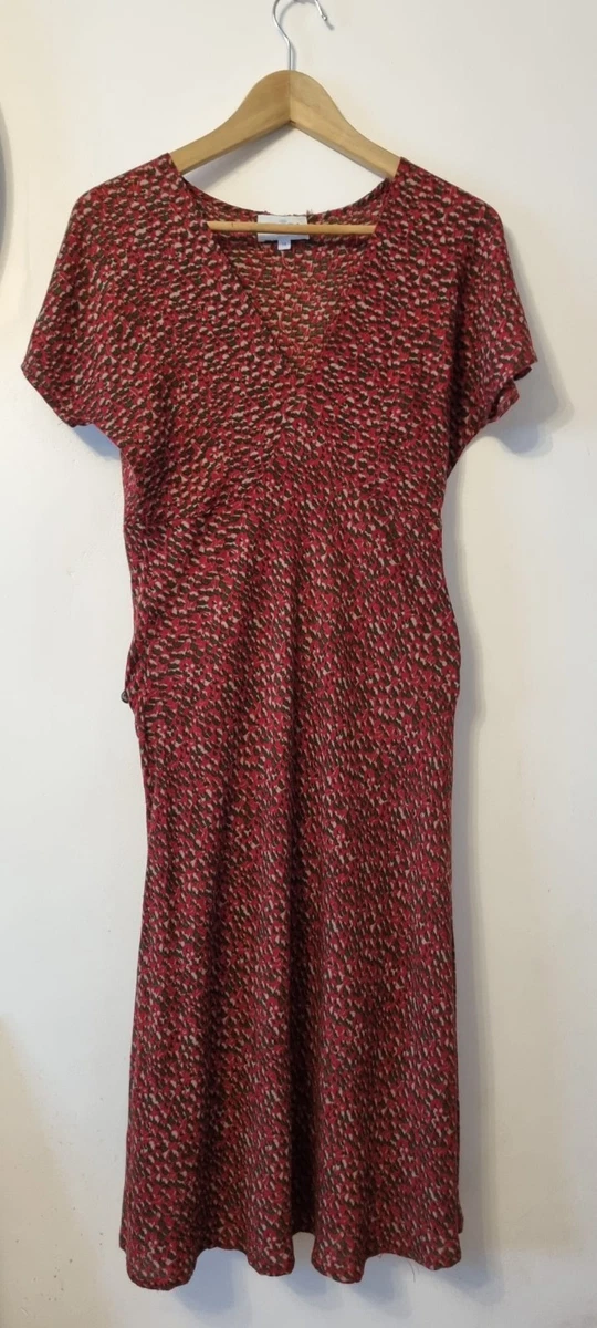 Robe Maxi Imprimée Rayée Rouge En Coton À Col Profond Mode Femme US