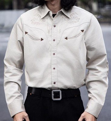 Red Tornado Herren Retro 1940's Musician Western Shirts Rockabilly Worker Shirts