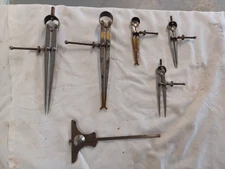 STARRETT 236 DEPTH AND ANGLE GAGE + 5 Starrett calipers 3-7 inches