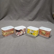 Vtg General Foods International Coffee Tins 4pc Belgian Café Floral Art Empty
