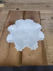 Vintage Fenton Large Hobnail Bowl Milk Glass Ruffled Crimped Rim 12" x 4.5"