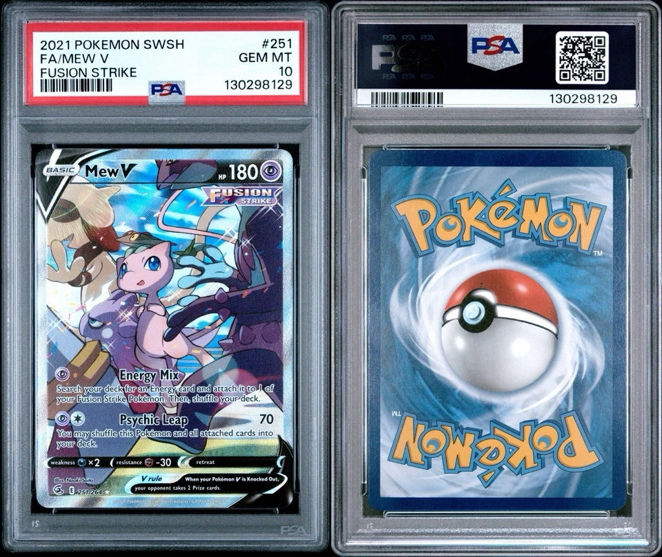 Pokemon Mew V Alternate Full Art 251/264 Fusion Strike #251 Holo GEM MINT PSA 10 - Image 3 of 3