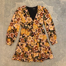 Sugarlips Dress Womens Small Multicolor Floral Long Sleeve Tiered Fit & Flare
