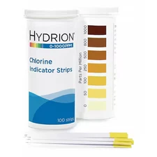 Hydrion Test Strips,Detects Free Chlorine,1/4" W CH-1000 Hydrion CH-1000