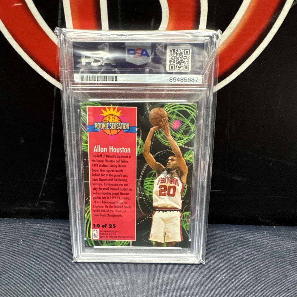 1994 Allan Houston Autographed Fleer Rookie Sensation #10/25 PSA Auto Authentic - Image 3 of 3