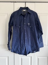 Vintage 90s Carhartt Denim Pearl Snap Shirt. USA MADE/UNION MADE 16x33