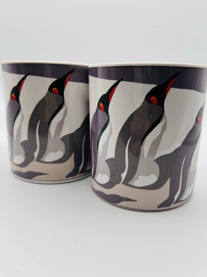 Par de tazas de café Otagiri Tom Taylor Penguin Emperor Penguins - Usadas en Excelente Condición Foto 3 de 4