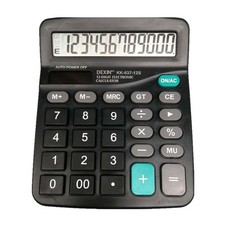 Large 12-Digit Desktop Calculator Dual Power Big Button Black