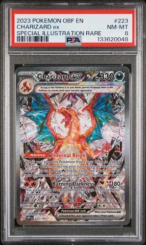 Pokémon TCG Charizard EX Sir Obsidian Flames 223/197 Full Art Secret Rare PSA 8