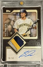Sal Frelick AUTO PATCH /50 2025 Topps Flagship Autograph Patch TFAP2-SF RC