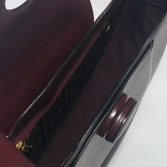 Cartier Must De Turnlock Shoulder Bag Red Leather Gold Hardware Authentic - Image 2 of 4
