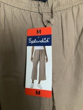 NWT Splendid Women's Wide Leg Soft Pull On Pants Khaki Brown Size M