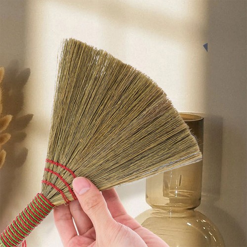 Small Whisk Broom Hand Woven Whisk Broom Desktop Broomstick Dustpan Brush - Picture 8 of 12