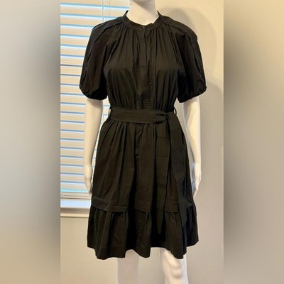 Marella Partita shirt dress with puffed sleeves, size 2. Stand-up collar with