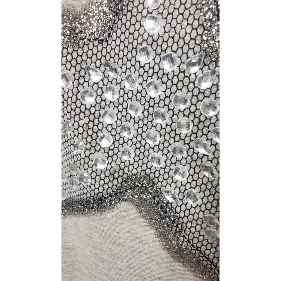 Футболка для девочек серая Canyon River Blues с блестками звездный галстук спереди детская размер XL 18 - Изображение 4 из 4