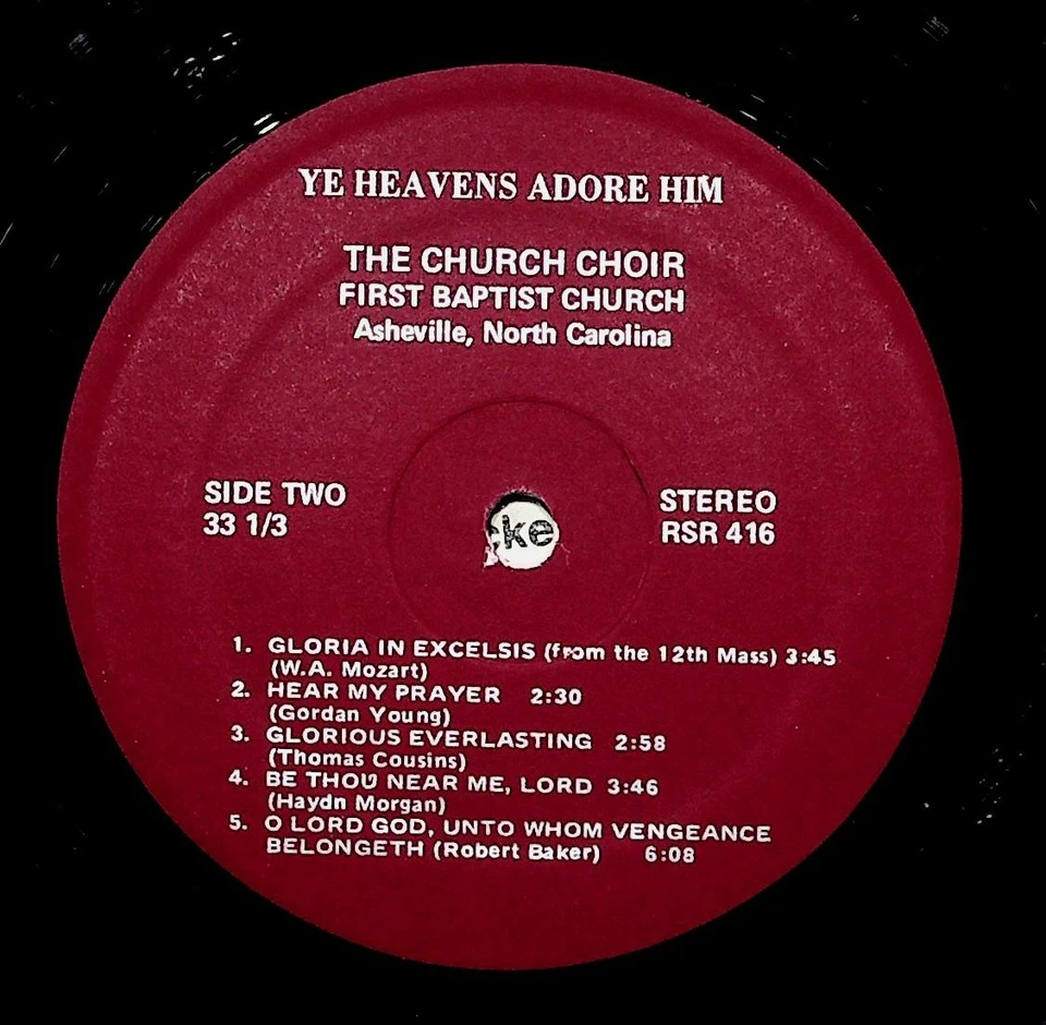 The Church Choir - Ye Heavens Adore Him LP Record RSR 416 33⅓ RPM - Image 4 of 4