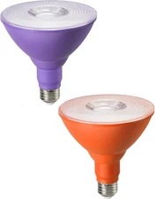 EDISHINE Halloween PAR38 Purple & Orange LED Flood Light Bulbs Outdoor, Dimmable
