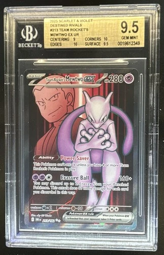 2025 Pokemon Destined Rivals Team Rocket's Mewtwo ex #213/182 BGS 9.5