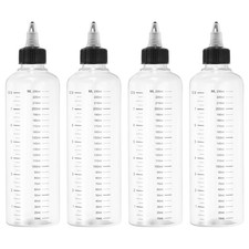 230ml/8OZ Squeeze Bottles with Twist Cap, 4 Pcs Dispensing Bottle, Transparent