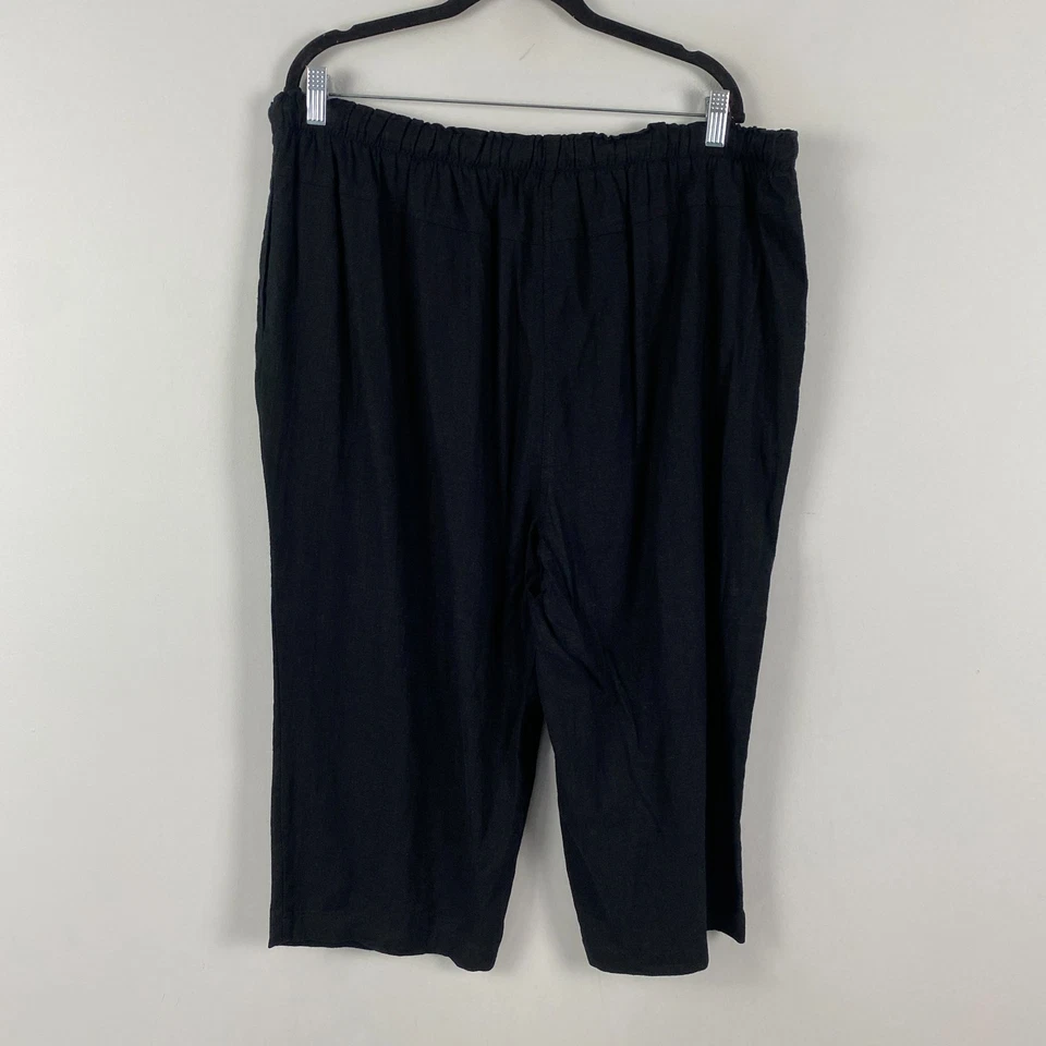 Quacker Factory Linen Blend Cropped Pants Size 2X Ice Cream Embroidered - Image 4 of 4