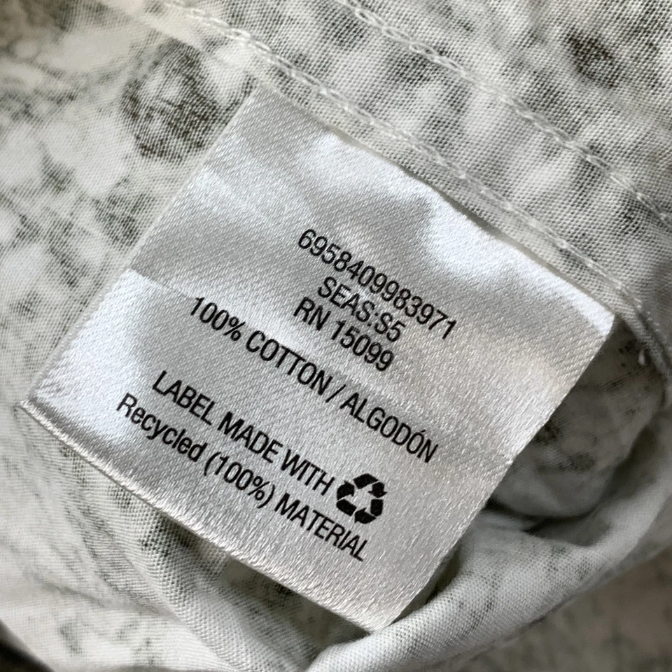 Structure Slim Fit Shirt Men's XXL Green White Abstract Short Sleeve Casual - Image 4 of 4