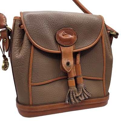 Dooney and Bourke All Weather Leather Dover Carrier Bag Vintage 90's Taupe/Brown