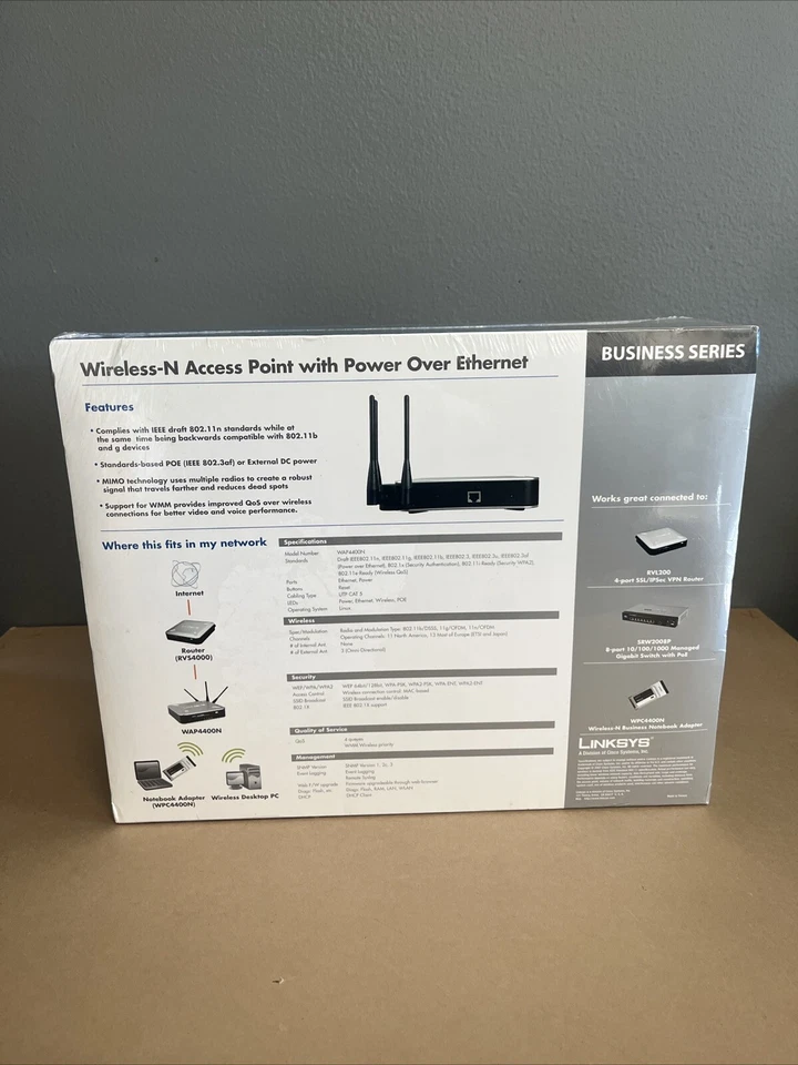 Linksys WRVS4400N Wireless-N Gigabit Security Router -New/Sealed - Image 3 of 4