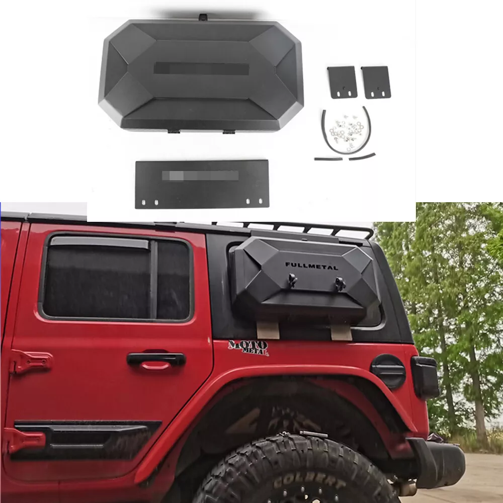 Rear Side Window Storage Box For Jeep Wrangler JL 4D 2018 Aluminum Tool Box
