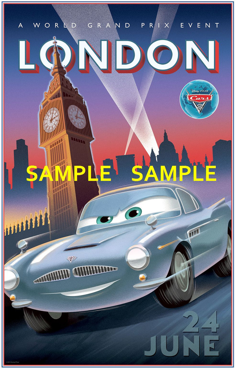 2006 Disney Pixar Cars London Mater Finn McMissile Poster 11x17 | eBay