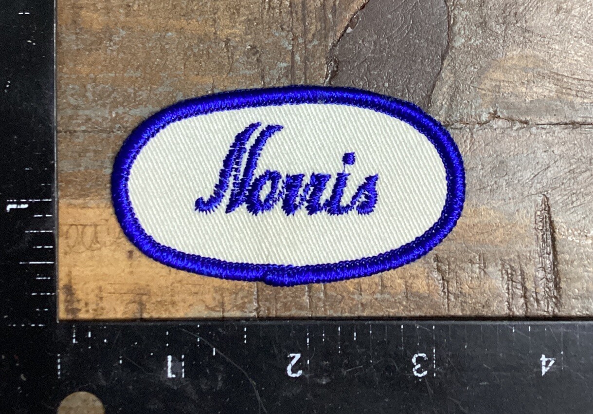 Vintage NORRIS Name Tag Work Shirt Job Uniform Embroidered Sew-On Patch 1960's