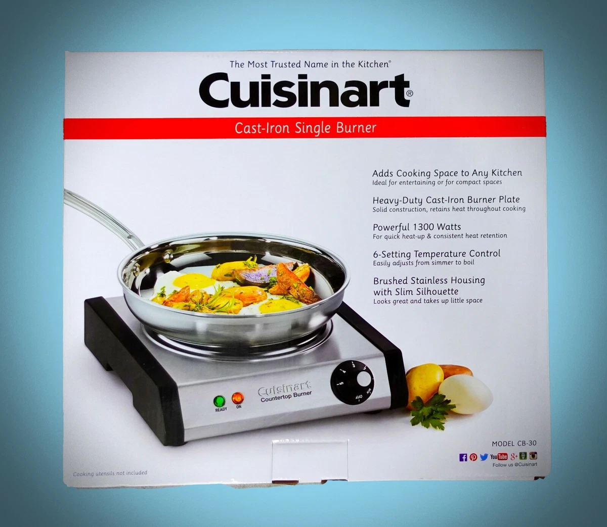 Cuisinart Cast-Iron Single Burner Stainless Steel CB-30 Portable Electric  Stove | eBay